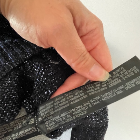 Zara turtleneck sweater metallic knit balloon sleeves black colour - Picture 6 of 6
